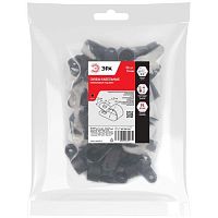 Скоба кабельная нейлоновая под винт 16 мм NO-225-272 чёрная 50 шт | код Б0066621 | ЭРА