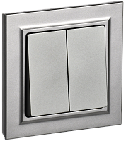 BRITE Выключ. 2-кл. 10А в сб. ВСР10-2-0-БрС сталь IEK | код BR-V20-0-10-K46-F | IEK