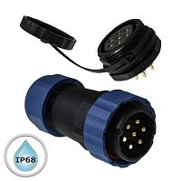 Разъём герметичный SZC28 7P-M-FB, 7 контактов | код 106721 | SZC