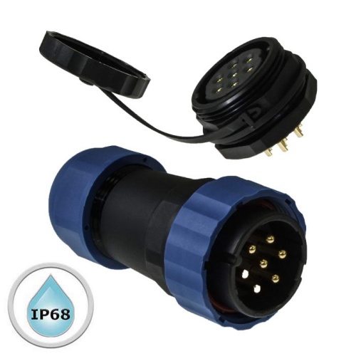 Разъём герметичный SZC28 7P-M-FB, 7 контактов | код 106721 | SZC