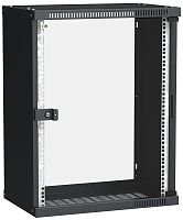 ITK Шкаф настенный LINEA WE 15U 550х350мм дверь стекло черный | код LWE5-15U53-GF | IEK