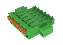 MC-RF3.81H12P-K Клемма MC, шаг 3,81мм, 12 конт., пруж заж., с винт., зел., шт | код MC-RF3.81H12P-K | SUPU