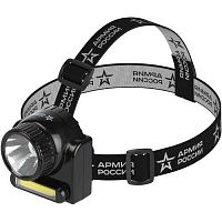 Фонарь GA-501 АРМИЯ РОССИИ налобный Гранит 3Вт COB + 3Вт LED ближний и дальний свет аккум. карт. упак. ЭРА Б0030185