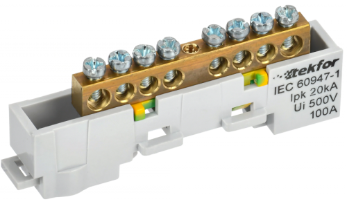 TEKFOR Шина PE земля неизолированная на универсальном держателе 6х9-8-Ж IEK | код TF-NN10-08-DL-K05 | IEK TEKFOR Шина PE земля неизолированная на универсальном держателе 6х9-8-Ж IEK | код TF-NN10-08-DL-K05 | IEK