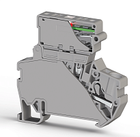 307 299, Клеммник пруж.б/зажим. (Push in) с держ.пред.(5х25) с инд. 24VDC, 4 мм.кв. (серый), PYK 4SLD 24VDC (5x25) | код 0.0.0.3.07299 | KLEMSAN