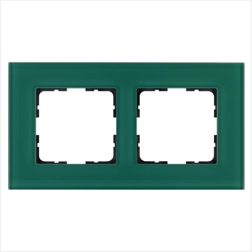 Рамка 2-постовая, стекло цвет Лазурный | код G1002GJ | Jasmart