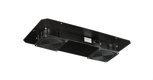 Блок вентиляторный TLK для настенных шкафов серии TWC, TWA, TWM, 2 вентилятора, нижние решётки пластиковые с фильтром, без шнура питания, черный | код TLK-FAN2-F-BK | TLK