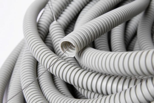 Труба ПВХ гибкая гофрированная, легкая с протяжкой, 20 мм, RAL7035 | код 6835817 | OBO Bettermann