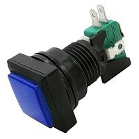 Кнопка GMSI квадратная RUICHI 5B-S с LED подсветкой 12 В, 5 А, 30 мОм, 250 В, no-nc+nc-no, синяя | код 79598 | Ruichi
