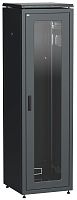ITK Шкаф сетевой напольный 19" LINEA N 42U 600х800мм стеклянная передняя дверь черный | код LN05-42U68-G | IEK