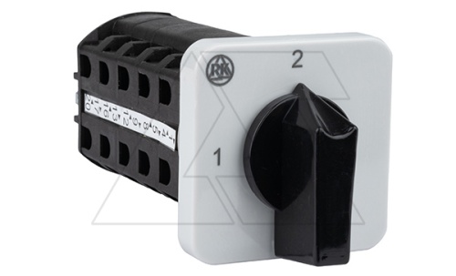 Переключатель BS 16 70K U, 5P, 20A, тип 1-2 (90°), 5NO на 1_2, без перемычек, на дверь, фронт IP40 | код EAC603376R | Rade Koncar