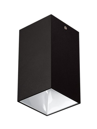 Светильник светодиодный ДПО GU10 без лампы квадратный черный корпус белый рефлектор | код 5031463 | JazzWay