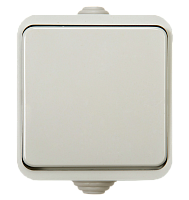 Выключатель одноклавишный AQUA белый полугерметичный 3100 IN HOME | код 4690612000428 | IN HOME
