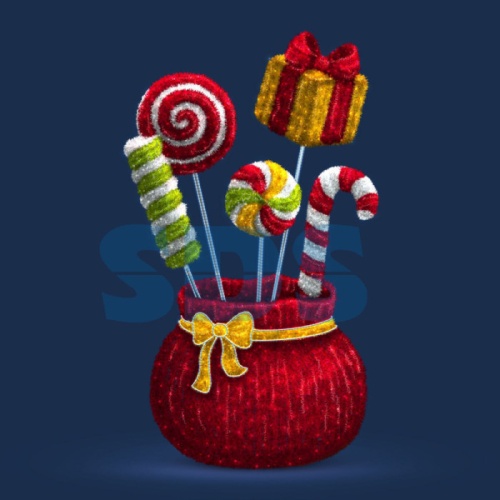 Декоративная 3D фигура Сказочный мешок из мишуры 280 см | код 501-539 | NEON-NIGHT