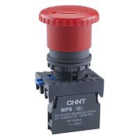 Кнопка упр. Грибок ?40мм NP8-01ZS/14 фикс., красн., 1НО, IP65 (R) | код 667212 | CHINT