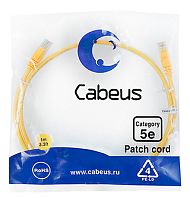 Cabeus PC-UTP-RJ45-Cat.5e-3m-YL Патч-корд U/UTP, категория 5е, 2xRJ45/8p8c, неэкранированный, желтый, PVC, 3м | код 7683c | Cabeus