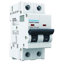 Автоматический выключатель HGD63-M 2PMCS0000C 00025 2 полюса, 25А, ток к.з. 6kA, хар-ка C (STANDARD) | код 13.04.001040 | HYUNDAI