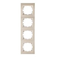 DERIY Рамка 4-ая вертикальная жемчужно-белая металлик | код 702-3000-154 | LEZARD