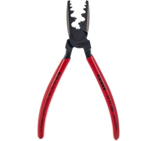 Пресс-клещи для обжима контактных гильз, 9 гнезда, 0.25-16.0мм (AWG 23-5), L=180мм, обливные рукоятки | код KN-9771180 | KNIPEX Пресс-клещи для обжима контактных гильз, 9 гнезда, 0.25-16.0мм (AWG 23-5), L=180мм, обливные рукоятки | код KN-9771180 | KNIPEX