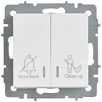 BRITE Выключатель 2-клавишный с индикацией для отелей 10А ВС10-2-9-БрАБ арктический белый IEK | код BR-V20-2-10-K91 | IEK