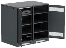 ITK LINEA B Шкаф (пустой) 1350х1400мм дверь двуст. мет. чер. | код LB05-13H49-2M | ITK by IEK