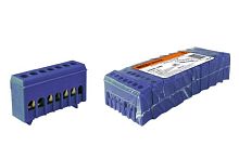 Шина N нулевая в синем изоляторе на DIN-рейку 6x9мм 12 групп TDM | код SQ0801-0093 | TDM