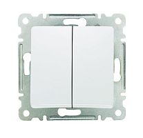 Lillium Выключатель двухклавишный белый | код 30001003 | Makel