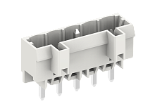 450705-05D Вилка на плату MCS прям. гнезд. разъём с защ., шаг 5.0мм, 5 конт., с припоем 1,2Х1,2мм, удл.конт.заземл.,D, сер., шт | код 450705-05D | SUPU