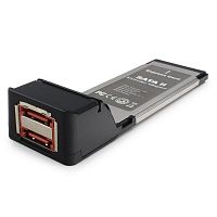 Контроллер Gembird Express Card PCMCIAX/34 на eSATA 2 порта | код PCMCIAX-ESATA22 | Gembird