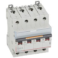 Автоматический выключатель DX³ MA - 25 кА - тип характеристики MA - 4П - 400 В~ - 2,5 А - 6 модулей | код 409887 |  Legrand 