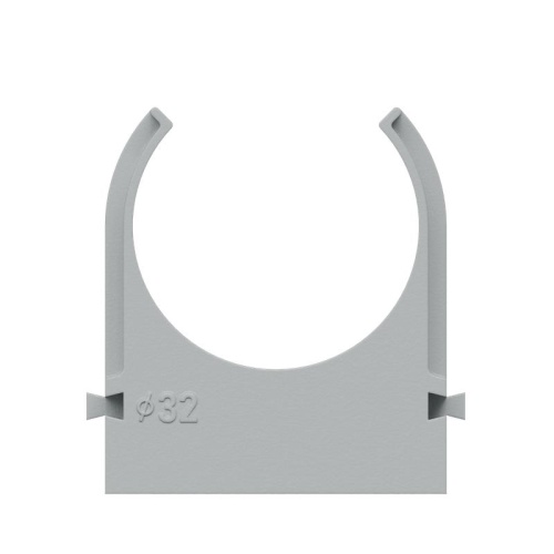 Держатель для труб (клипса) KM-KKPM-32 d32мм для прямого монтажа сер. (уп. 50шт) КМ LO67233 фото 3