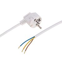 Шнур электрический с угловой вилкой 10А 2300Вт ПВС 3х0.75кв.мм 1.5м бел. | код 11-1312 | Rexant