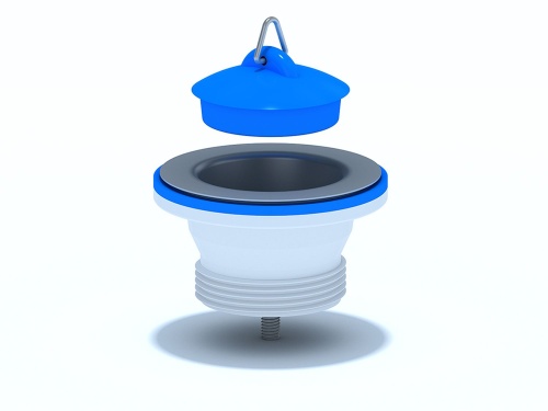 Выпуск АНИ 1 1/2' с пробкой и нержавеющей сеткой | код M105 | АНИ пласт