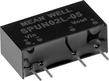 Источник питания DC-DC, 2Вт, вход 4.5...5.5В, выход 15В/134мА, изоляция 3000В DC, SIP7 19.6х7.2х10.2мм, -40...+105С | код SPUN02L-15 | MeanWell