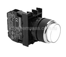 B100HB Кнопка выступающая белая (1НО) | код B100HB | EMAS