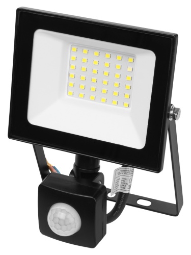 Прожектор СДО-05-050-ИКД (ИК датчик) 50 Вт, 4000 лм, 6500 К, 220-240 В, IP44, черный, Народный | код SQ0336-0292 | TDM НАРОДНЫЙ
