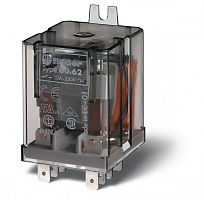 Универсальное электромеханическое реле, монтаж в наконечники Faston 187 (4.8х0.8мм), 2CO 10A, контакты AgNi, катушка 120В AC, степень защиты RTI, боковой монтажный фланец, опции: нет | код 606281200000 | FINDER