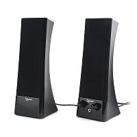 Акустич. система 2.0 Gembird SPK-500, черный, 6 Вт, рег. громкости, разъём для наушников, питание от сети | код SPK-500 | Gembird