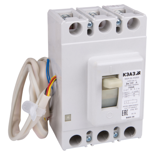 Силовой автоматический выключатель ВА04-36-341810-80А-1000-690АС-НР24АС/DC-УХЛ3 | код 272710 | КЭАЗ Силовой автоматический выключатель ВА04-36-341810-80А-1000-690АС-НР24АС/DC-УХЛ3 | код 272710 | КЭАЗ