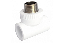 Тройник комбинированный НР 25 х 1/2' х 25 полипропиленовый PPR белый | код 10128125 | VALFEX