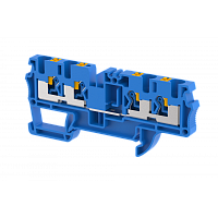 Клемма проходная PUSH-IN 4 мм2, на 4 подключения, синяя PQ4-2x2-BLUE | код 3103060001 | Elmex