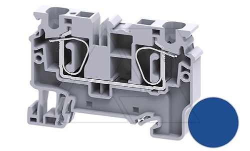 Клемма проходная CX6BU /8x62,1mm, пружинная, 2 присоед., 6mm2, 41A, 1000V, синяя | код CX6BU | Connectwell Клемма проходная CX6BU /8x62,1mm, пружинная, 2 присоед., 6mm2, 41A, 1000V, синяя | код CX6BU | Connectwell