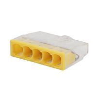 Экспресс-клемма строительно-монтажная СМК 2273-205 5-проводная 0.5-2.5кв.мм (блист.5шт) | код 07-3214-5 | Rexant