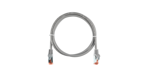 Коммутационный шнур NIKOMAX Essential Line S/FTP 4 пары, Кат.6a (Класс Ea), 500МГц, 2хRJ45/8P8C, T568B, заливной, с защитой защелки, многожильный, BC (чистая медь), 26AWG (7х0,150мм), LSZH нг(А)-HFLTx, светло-серый, 0,5м | код NMC-PC4SA55B-ES-005-C-