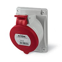 Разъем пром. силовой CEE встраиваемый наклонный, гнездо, 32A, 3P+E 6h, 380_415VAC 50/60Hz, уст. 84x106mm, IP44/IP54, серия OPTIMA | код 413.3266 | Scame