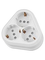 Розетка треугольная 2П+3 открытой установки IP20 16A с защитными шторками белая Ладога TDM | код SQ1801-0139 | TDM