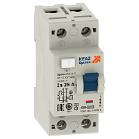 Выключатель дифференциального тока (УЗО) 2П 25А 10мА A OptiDin DМ63-2125-A-УХЛ4 | код 254265 | КЭАЗ