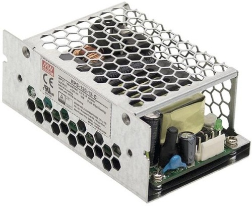 Источник питания AC-DC med, 121.5Вт, вход 80…264V AC, 47…63Гц /113…370В DC, выход 27В/3.15…4.5A (без вентилятора/с вентилятором), изоляция 4000V AC, 103.4x62х40 мм в кожухе, -30…+70С | код RPS-120-27-C | MeanWell