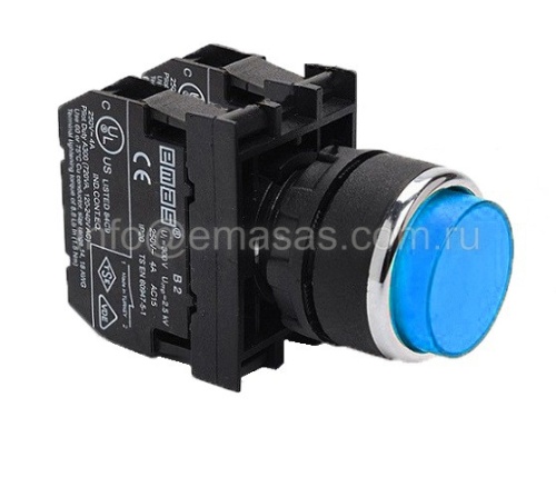 Кнопка выступающая синяя B102HМ (1НО+1НЗ) | код B102HM | EMAS Кнопка выступающая синяя B102HМ (1НО+1НЗ) | код B102HM | EMAS