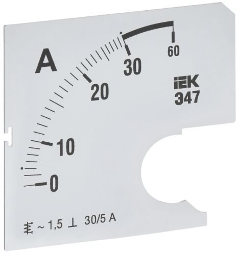 Шкала смен. для амперметра Э47 30/5А-1,5 72х72мм IEK | код IPA10D-SC-0030 | IEK Шкала смен. для амперметра Э47 30/5А-1,5 72х72мм IEK | код IPA10D-SC-0030 | IEK